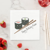 キュートすし中毒かわいいキャラクター名誕生日 スタンダードランチョンナプキン (インサイチュ)