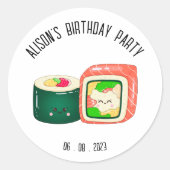 キュートすし転が誕生日 ラウンドシール (正面)