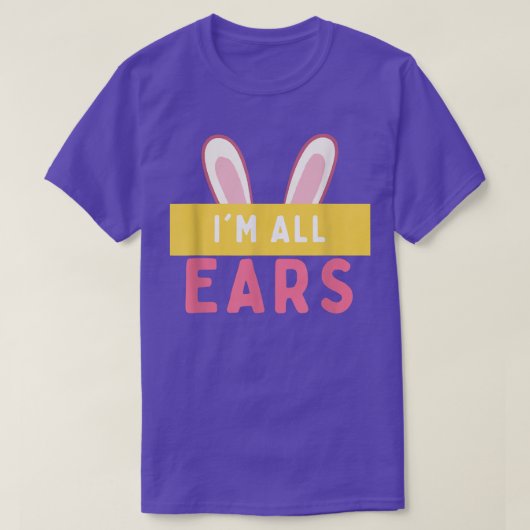 キュートすべての耳バニー復活祭の卵バニーのギフトメンズ&ウォム Tシャツ (デザイン正面)