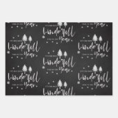 キュートそれを雪黒陽気クリスマス引用文ギフト ラッピングペーパーシート (正面3)