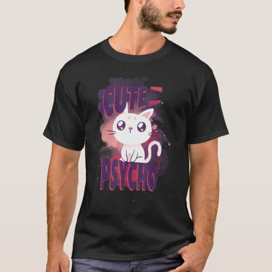 キュートだけどサイコパスな私の猫 女性用 Tシャツ (正面)