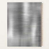 キュートつや消しメタル銀フェイクグリッターモノグラム プランナー手帳 (裏面)