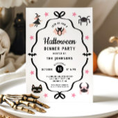 キュートでおしゃれなハロウィンディナーパーティー 招待状