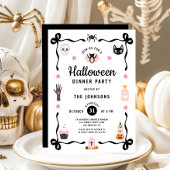 キュートでおしゃれなハロウィンディナーパーティー 招待状