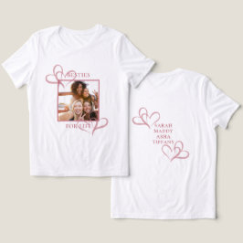 キュートでおしゃれなピンクのハートのベストフレンド ガールズデー フォトギフト トライブレンドTシャツ