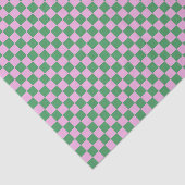 キュートでおしゃれなモダンチェッカーボード ピンク グリーン 幾何学模様 薄葉紙 (詳細)