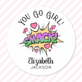 キュートでおしゃれな女の子のための「You Go Girl!」コミックSMACK 1.25インチ ラウンドシール