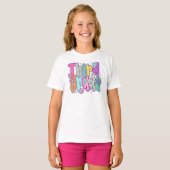キュートでおしゃれな女子の3年生の初登校 Tシャツ (正面フル)