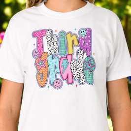 キュートでおしゃれな女子の3年生の初登校 Tシャツ