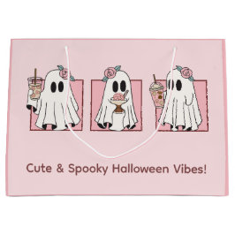 キュートでおばけなハロウィンギフトバッグ – かわいいパーティグッズ ラージペーパーバッグ