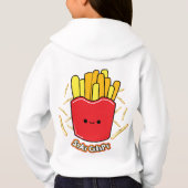 キュートでかわいいフレンチフライ "サイコーにカリカリでいて" キッズTシャツ (裏面)