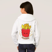 キュートでかわいいフレンチフライ "サイコーにカリカリでいて" キッズTシャツ (裏面フル)