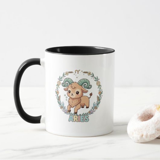 キュートでかわいい牡羊座の星座グッズ マグカップ (ドーナツ)