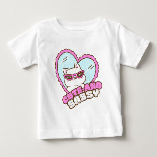 キュートでちょっとサルカス | かわいい猫のサルカス ピンク ベビーTシャツ