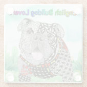 キュートでイングリッカラフルクのブルドッグガラスコースター ガラスコースター (裏面)