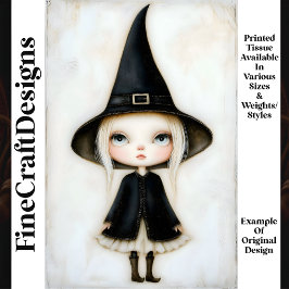 キュートでウィスキカルなハロウィン魔女の少女 M6 デコパージュ 薄葉紙