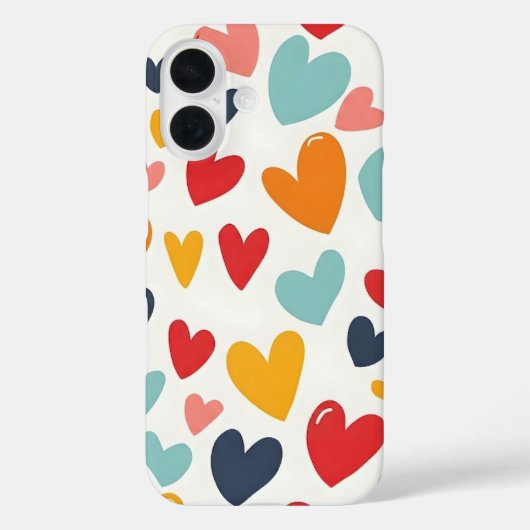 キュートでカラフルなハートの落書き ロマンティック Case-Mate iPhoneケース (裏面)