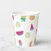 キュートでカラフルなフルーツ トゥオッティ フルッティ 2歳の誕生日 紙コップ (裏面)