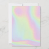 キュートでカラフルなマーメイドのレインボー誕生日パーティーの子供たち 招待状 (裏面)