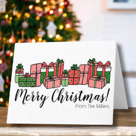 キュートでカラフルな手書き風スクリプト メリークリスマス シーズンカード