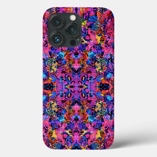 キュートでカラフルな抽象的な花の模様 Case-Mate iPhoneケース (裏面)