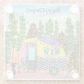 キュートでカラフルハッピーキャンパーグラスコースター ガラスコースター (裏面)