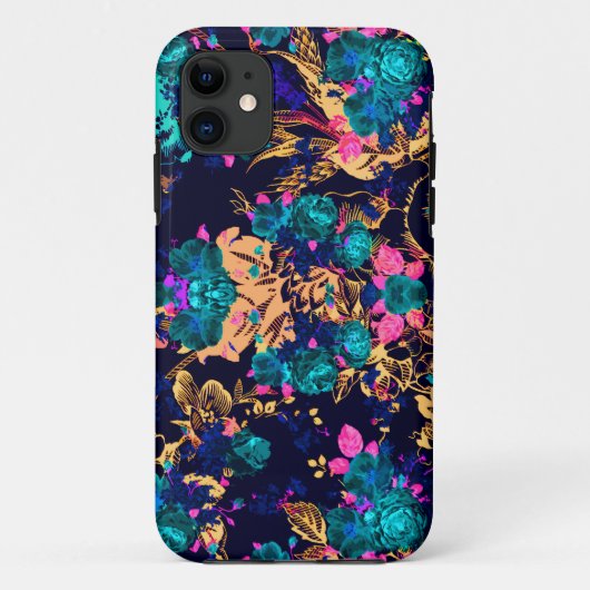 キュートでシックな抽象的な花の背景 Case-Mate iPhoneケース (裏面)