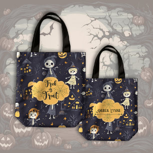 キュートでスプーキーなゴーストのハロウィントリック・オア・トリート トートバッグ