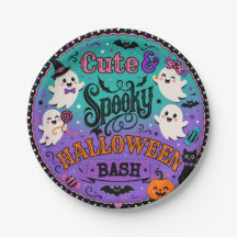 キュートでスプーキーなハロウィンのおばけとカボチャのバッシュ