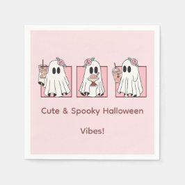 キュートでスプーキーなハロウィンペーパーナプキン かわいいパーティーグッズ スタンダードカクテルナプキン