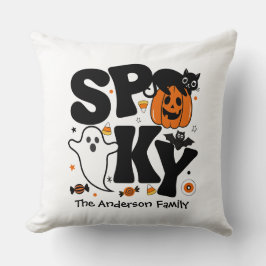 キュートでスプーキーなハロウィン ブラック&オレンジ クッション