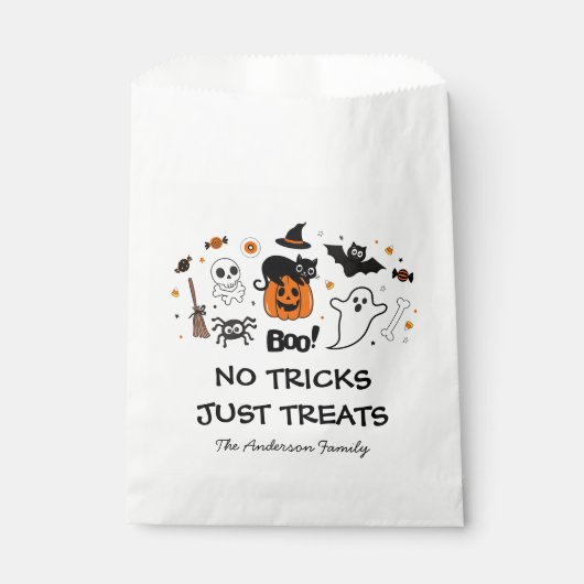 キュートでスプーキーなハロウィン ブラック&オレンジ フェイバーバッグ (正面)