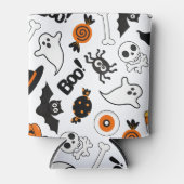 キュートでスプーキーなハロウィン ブラック&オレンジ 缶クーラー (正面)