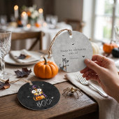 キュートでスプーキーな水彩ハロウィンパーティー フェイバータグ