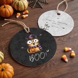 キュートでスプーキーな水彩ハロウィンパーティー フェイバータグ