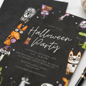 キュートでスプーキーな水彩ハロウィンパーティー 招待状