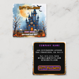 キュートでトレンディなハロウィンのホラーコレクション スクエア名刺