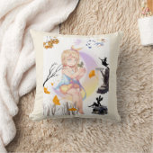 キュートでファンタジックな妖精の女の子 魔法の自然の装飾 クッション (ブランケット)