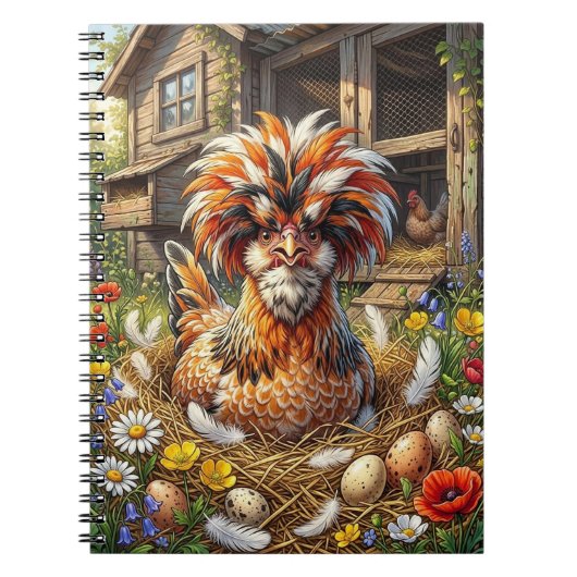 キュートでファンタジーなポーランド鶏小屋 ノートブック (正面)