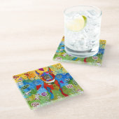 キュートでボカラフルストンテリア ガラスコースター (アングル)