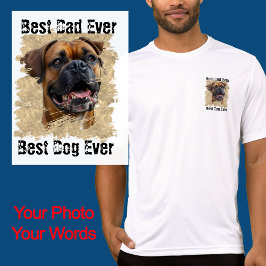 キュートでユニークなゴールドブラックボクサードッグダッド愛好家の写真 Tシャツ