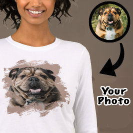 キュートでユニークなブルドッグ または あなたの愛犬の写真 グランジドッグママ  トライブレンドＴシャツ