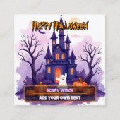 キュートで人気のハロウィン スプーキー コレクション スクエア名刺 (正面)