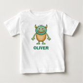 キュートで変わったモンスターのカスタムデザイン ベビーTシャツ (正面)