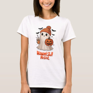 キュートで居心地の良いお化けのハロウィンTシャツ Tシャツ