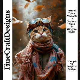 キュートで幻想的な猫のスチームパンクゴーグル S5 デコパージュ 薄葉紙