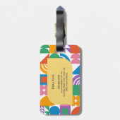 キュートで幾何カラフルモダンモノグラム ラゲッジタグ (裏面縦)