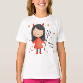 キュートで悪魔的なハロウィンの小さな悪魔 Tシャツ (正面)