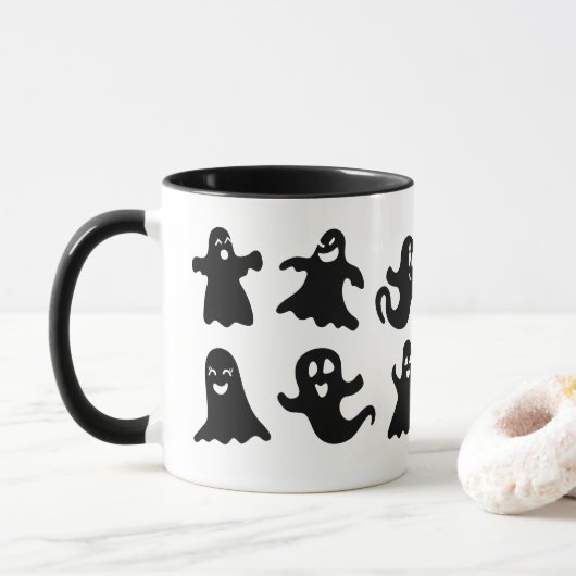 キュートで愛らしいハロウィンの幽霊グッズ マグカップ (ドーナツ)