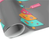 キュートで明るいクリスマスツリーモダンアート工芸品 ラッピングペーパー (ロールコーナー)